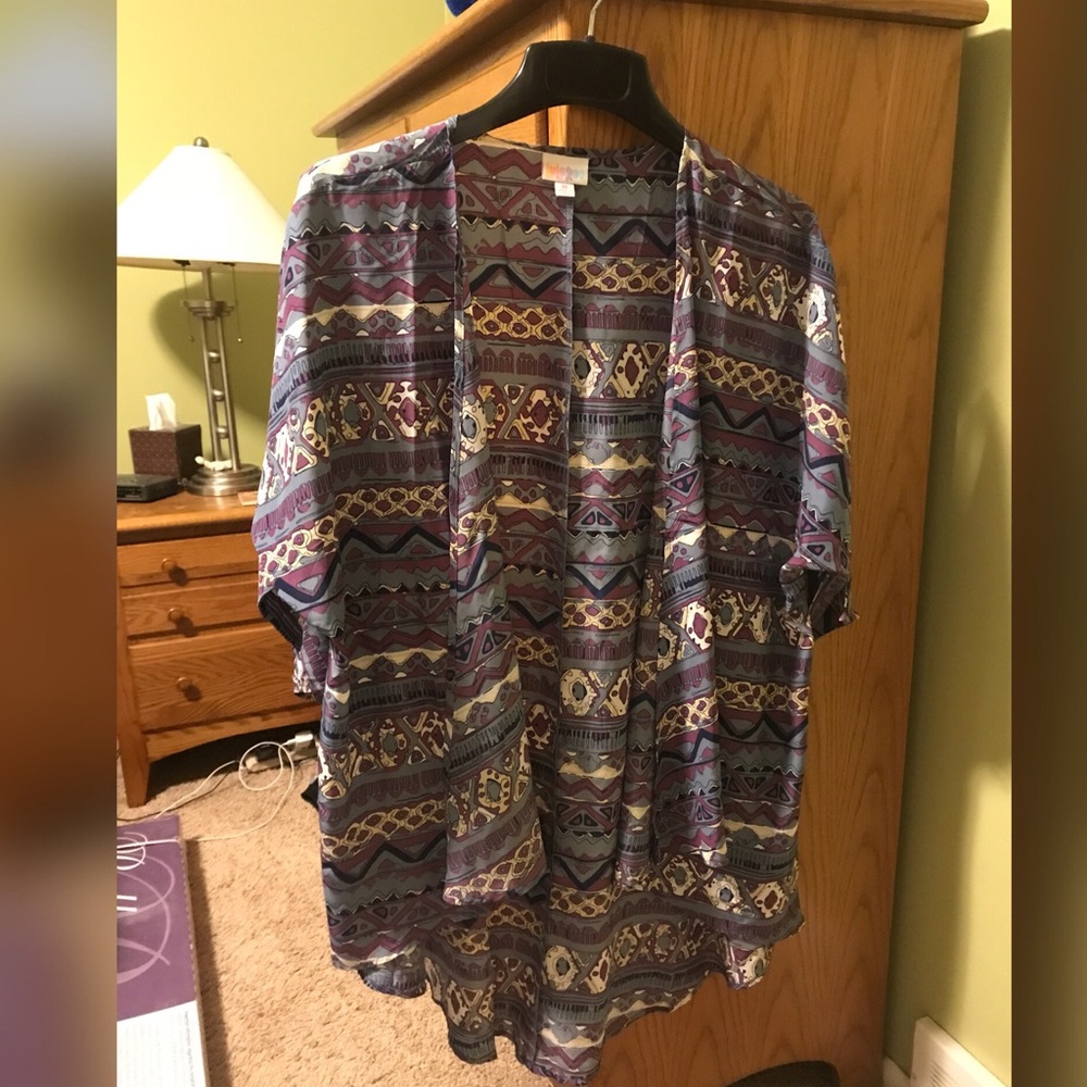 Lularoe Lindsay - Purple, Cream and Blue